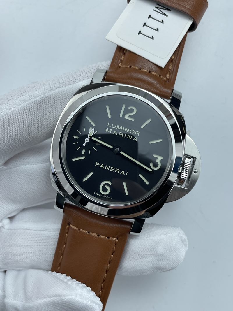 (준비완료/특급배송 )NO.3533/HW공장 파네라이 루미노르 마리나 PAM111 스틸 가죽스트랩